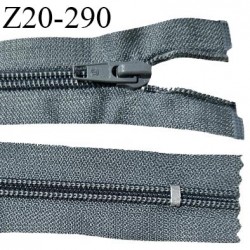 Fermeture zip 20 cm non séparable couleur gris avec glissière nylon invisible largeur 2.7 cm longueur 20 cm