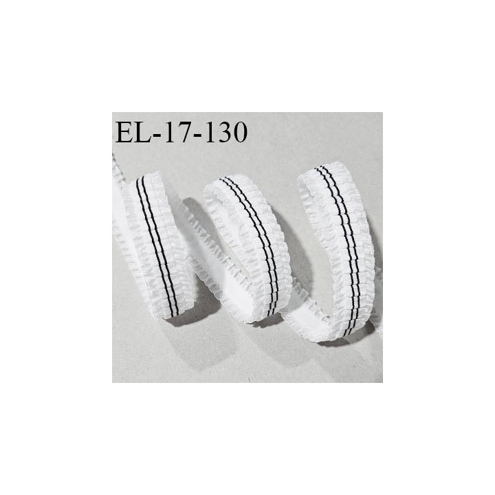 Elastique 16 mm lingerie froufrou couleur écru et noir allongement +80% largeur 16 mm prix au mètre