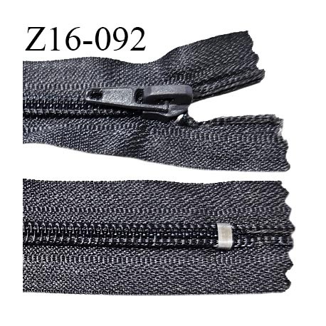 Fermeture zip 16 cm non séparable couleur gris zip glissière nylon largeur 6.5 mm longueur 16 cm largeur 30 mm prix à l'unité