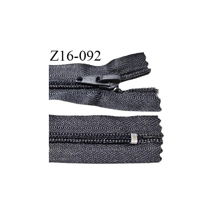 Fermeture zip 16 cm non séparable couleur gris zip glissière nylon largeur 6.5 mm longueur 16 cm largeur 30 mm prix à l'unité