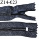 Fermeture zip 14 cm non séparable couleur gris avec glissière nylon invisible largeur 3 cm longueur 14 cm
