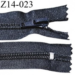 Fermeture zip 14 cm non séparable couleur gris avec glissière nylon invisible largeur 3 cm longueur 14 cm