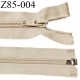 Fermeture zip 90 cm non séparable couleur beige largeur 3.2 cm glissière nylon largeur 6.5 mm longueur 90 cm prix à la pièce