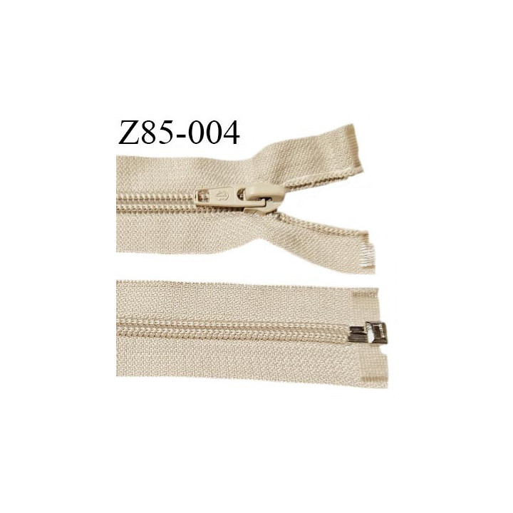 Fermeture zip 90 cm non séparable couleur beige largeur 3.2 cm glissière nylon largeur 6.5 mm longueur 90 cm prix à la pièce