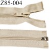 Fermeture zip 90 cm non séparable couleur beige largeur 3.2 cm glissière nylon largeur 6.5 mm longueur 90 cm prix à la pièce