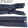 Fermeture zip 72 cm séparable couleur bleu longueur 72 cm largeur 3.2 cm glissière largeur 6.5 mm prix à l'unité