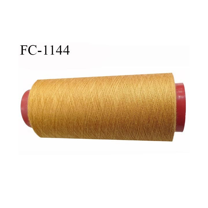 Cone 5000 m fil Polyester n° 80 couleur ocre  longueur 5000 mètres fil européen bobiné en France certifié oeko tex