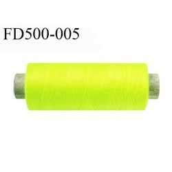 Destockage Bobine 500 m fil Polyester n° 120 couleur jaune fluo 500 mètres bobiné en France