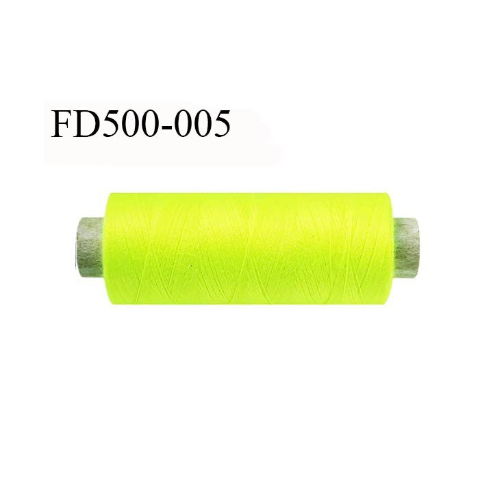 Destockage Bobine 500 m fil Polyester n° 120 couleur jaune fluo 500 mètres bobiné en  France