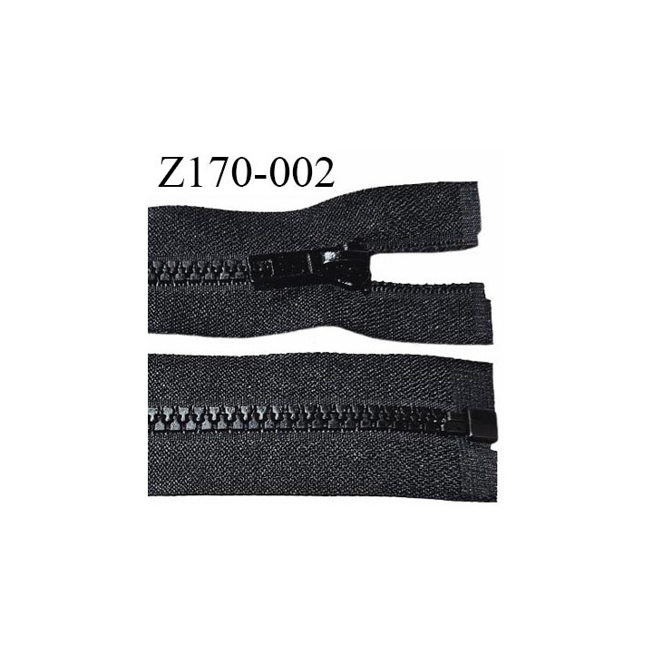 Fermeture zip moulée 163 cm haut de gamme couleur noir largeur 3.2 cm glissière moulée séparable