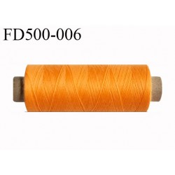 Destockage Bobine 500 m fil Polyester n° 120 couleur orange fluo 500 mètres plus fluo que sur la photo bobiné en France