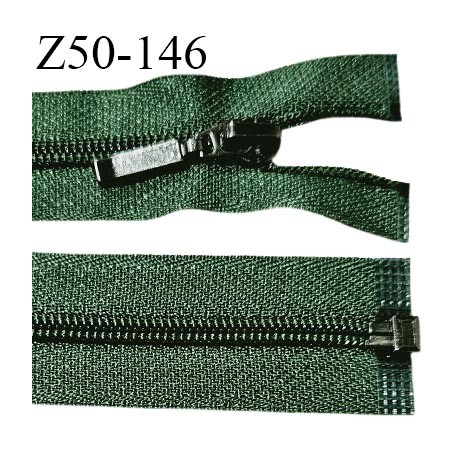 Fermeture zip 50 cm séparable couleur vert largeur 27 mm zip glissière nylon largeur 5 mm longueur 50 cm prix à l'unité