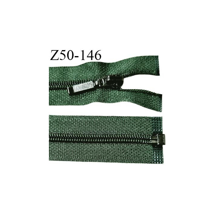 Fermeture zip 50 cm séparable couleur vert largeur 27 mm zip glissière nylon largeur 5 mm longueur 50 cm prix à l'unité
