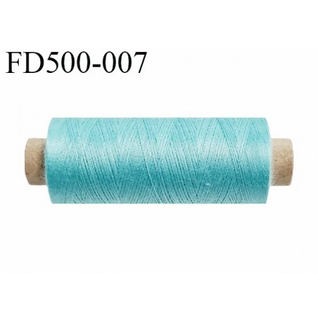 Destockage Bobine 500 m fil Polyester n° 120 couleur bleu lagon 500 mètres bobiné en France