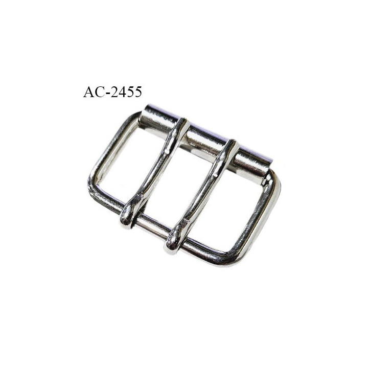 Boucle 60 mm avec double ardillons métal couleur argent largeur intérieur 50 mm largeur extérieur 73 mm hauteur 46 mm