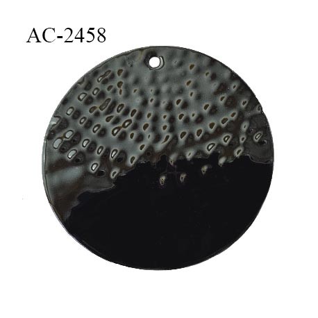 Bijou décor pendentif couleur noir brillant diamètre 35 mm épaisseur 1.5 mm avec un trou de diamètre 1 mm prix à la pièce