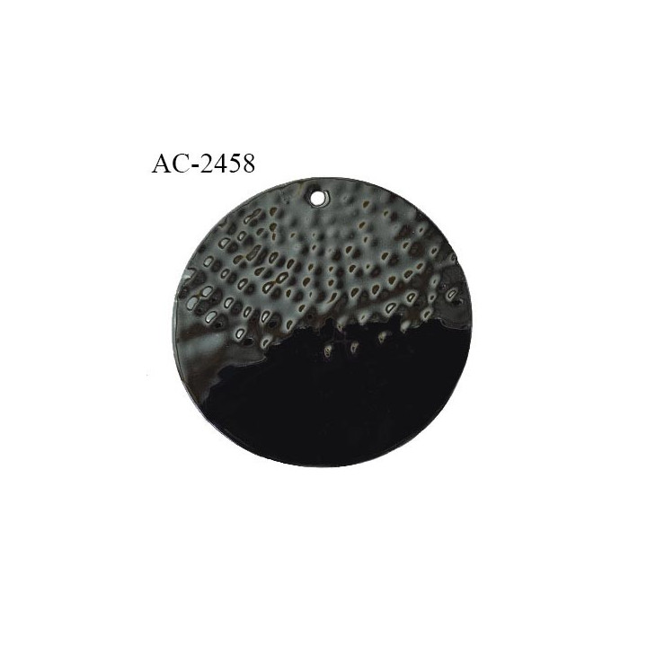 Bijou décor pendentif couleur noir brillant diamètre 35 mm épaisseur 1.5 mm avec un trou de diamètre 1 mm prix à la pièce