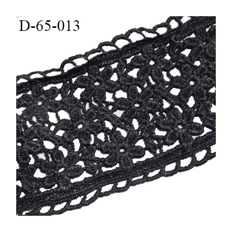 Déstockage dentelle crochet 6.5 cm non extensible couleur noir largeur 6.5 cm prix pour 1 mètre de longueur