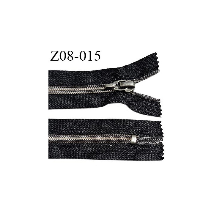 Fermeture zip 9 cm couleur noir non séparable largeur 3.2 cm glissière nylon largeur 7 mm longueur 9 cm prix à l'unité