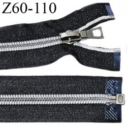 Fermeture zip 60 cm séparable couleur noir longueur 60 cm largeur 2.7 cm zip spiralée largeur 7 mm prix à l'unité