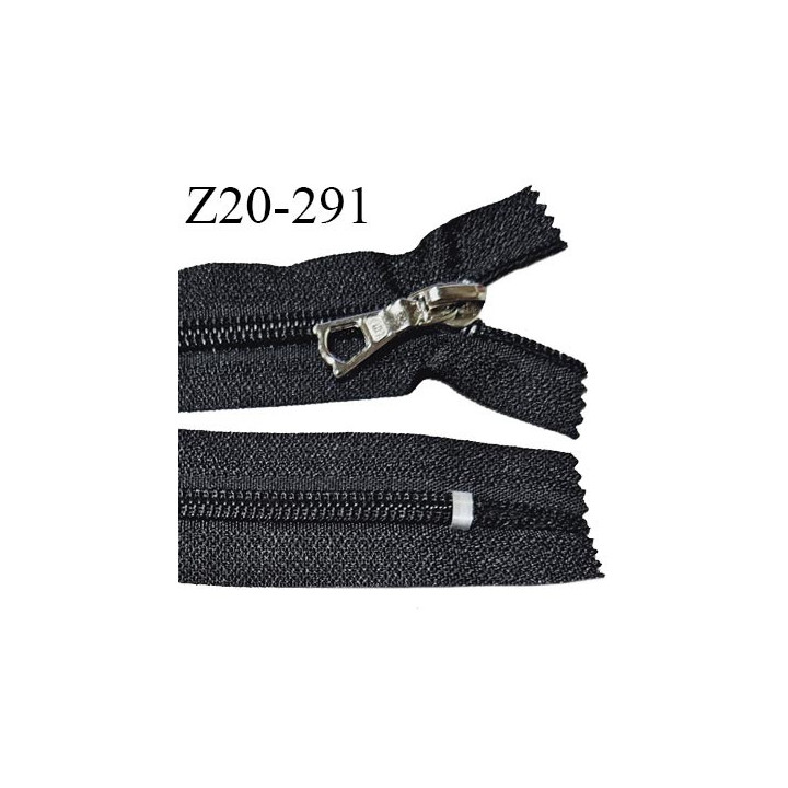 Fermeture zip 20 cm non séparable couleur noir largeur 32 mm glissière largeur 6 mm longueur 20 cm prix à l'unité
