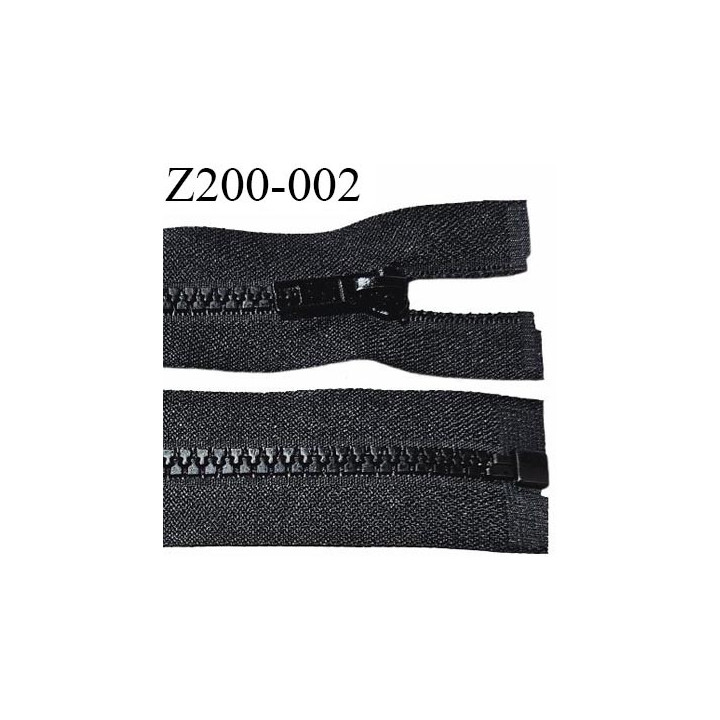 Fermeture zip moulée 183 cm haut de gamme couleur noir largeur 3.2 cm glissière moulée séparable longueur 183 cm