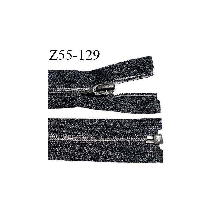 Fermeture zip 55 cm séparable couleur noir largeur 32 mm zip glissière nylon largeur 7 mm longueur 55 cm prix à l'unité