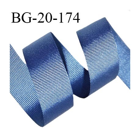Galon ruban gros grain 20 mm couleur bleu et très solide polyester largeur 20 mm prix au mètre
