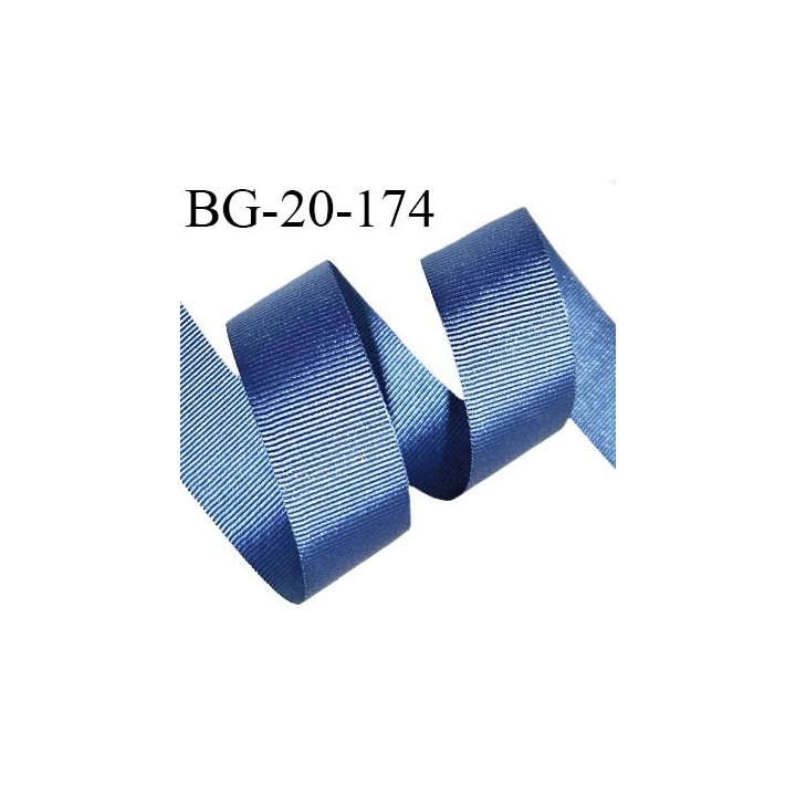 Galon ruban gros grain 20 mm couleur bleu et très solide polyester largeur 20 mm prix au mètre