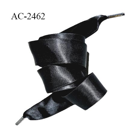Accessoire lacet ruban satin couleur noir largeur 26 mm longueur 130 cm prix à l'unité