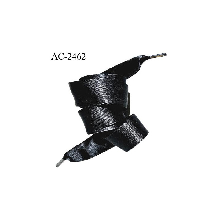 Accessoire lacet ruban satin couleur noir largeur 26 mm longueur 130 cm prix à l'unité