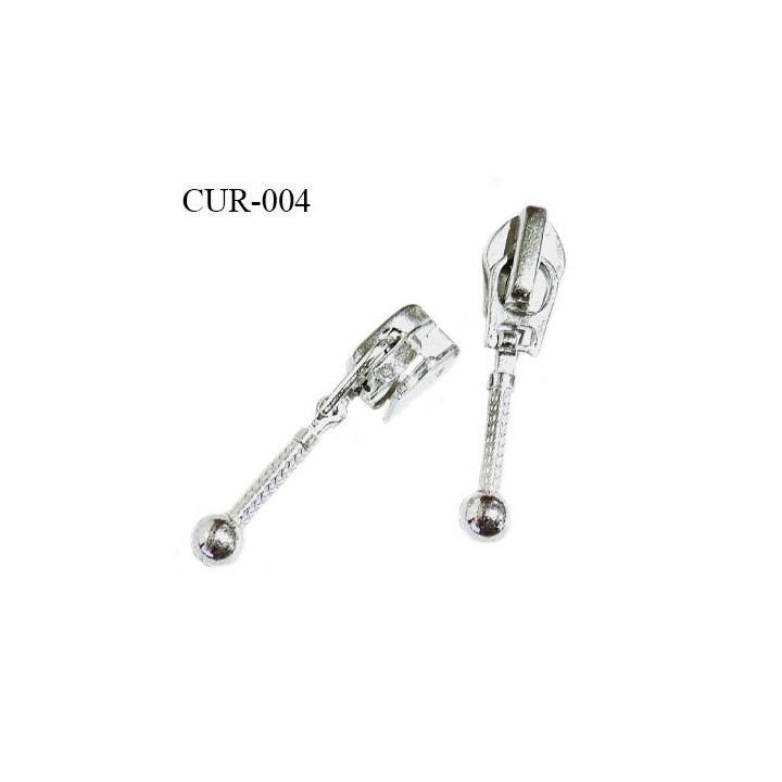 Curseur en métal couleur argent pour glissière de 6 mm longueur 4 cm prix à la pièce