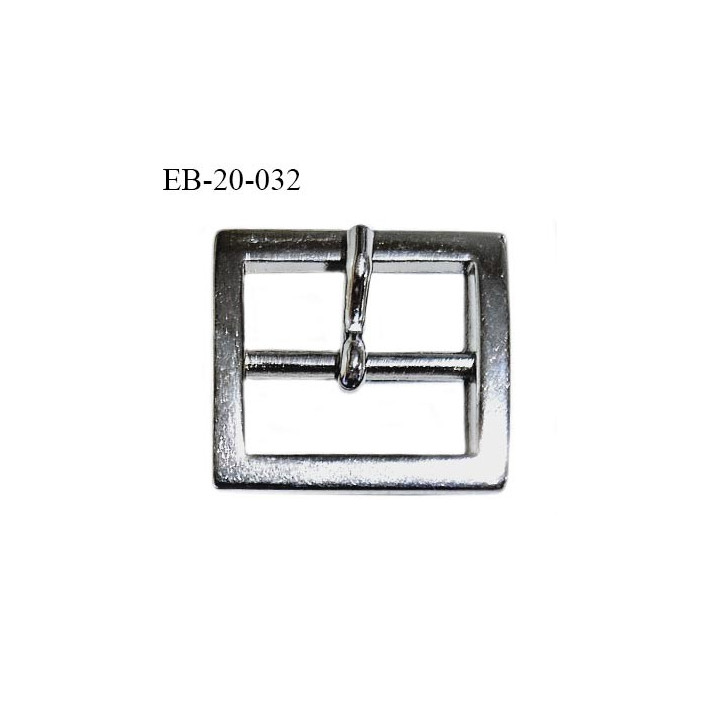 Boucle 20 mm métal couleur chrome largeur extérieur 28 mm largeur intérieure 20 mm hauteur 25 mm prix à la pièce