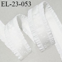 Elastique lingerie 23 mm froufrou couleur écru avec motif fabriqué en France largeur de l'élastique 23 mm
