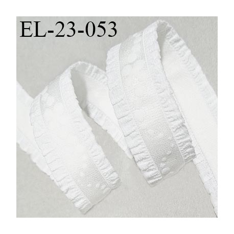 Elastique lingerie 23 mm froufrou couleur écru avec motif fabriqué en France largeur de l'élastique 23 mm