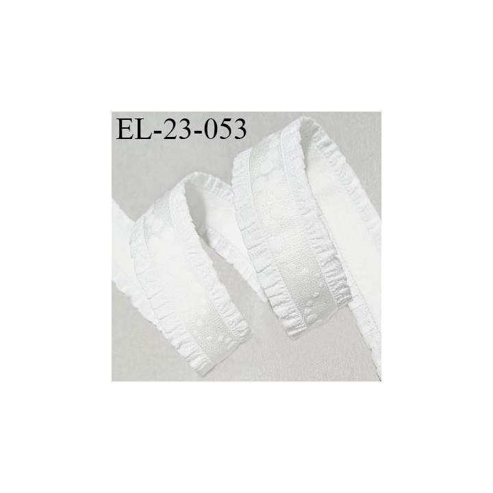 Elastique lingerie 23 mm froufrou couleur écru avec motif fabriqué en France largeur de l'élastique 23 mm