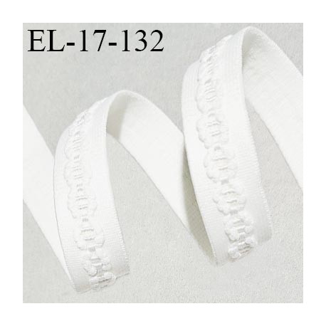 Elastique 16 mm lingerie couleur écru avec motifs en relief allongement +60% largeur 16 mm prix au mètre