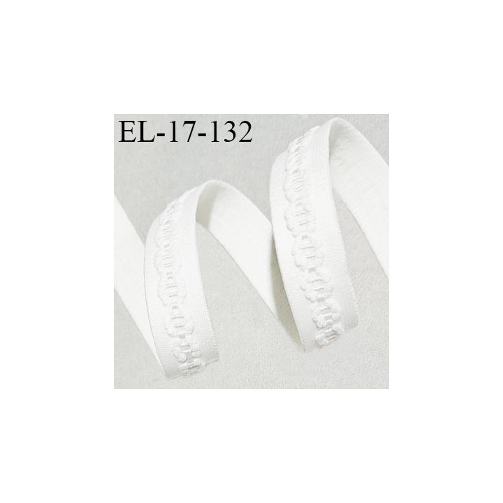 Elastique 16 mm lingerie couleur écru avec motifs en relief allongement +60% largeur 16 mm prix au mètre