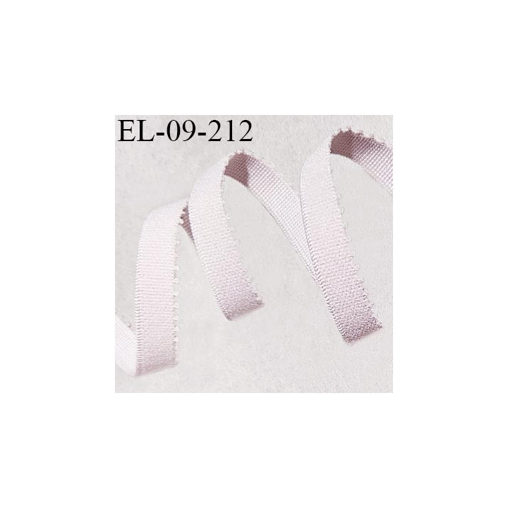 Elastique picot 9 mm lingerie couleur gris rosé largeur 9 mm haut de gamme allongement +190% prix au mètre