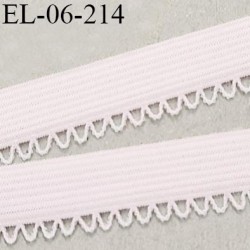 Elastique 6 mm lingerie haut de gamme fabriqué en France élastique souple couleur rose très pâle largeur 6 mm + picots 3 mm