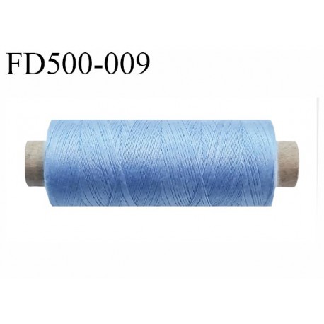 Destockage Bobine 500 m fil Polyester n° 120 couleur bleu 500 mètres bobiné en France