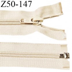 Fermeture zip 50 cm séparable couleur crème zip glissière largeur 7 mm longueur 50 cm largeur 32 mm