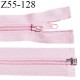 Fermeture zip 55 cm séparable couleur zip glissière couleur rose pastel largeur 6.5 mm longueur 55 cm