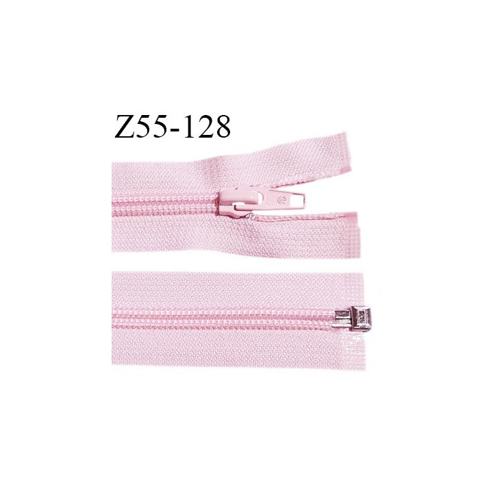Fermeture zip 55 cm séparable couleur zip glissière couleur rose pastel largeur 6.5 mm longueur 55 cm
