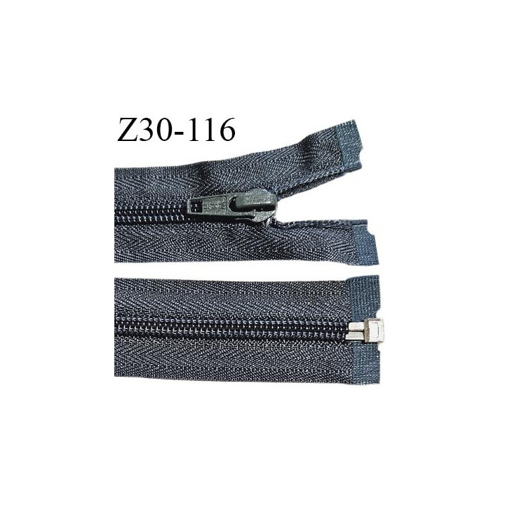 Fermeture zip 30 cm séparable couleur gris largeur 3 cm zip nylon 30 cm largeur 6.5 mm prix au mètre