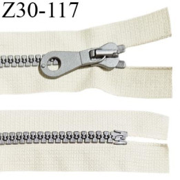 Fermeture zip moulée 30 cm non séparable couleur écru beige largeur 3.2 cm zip moulée grise 30 cm largeur 6 mm prix au mètre