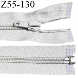 Fermeture zip 55 cm séparable couleur zip glissière couleur gris clair largeur 6.5 mm longueur 55 cm largeur 32 mm