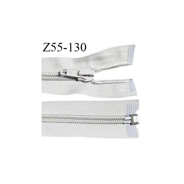 Fermeture zip 55 cm séparable couleur zip glissière couleur gris clair largeur 6.5 mm longueur 55 cm largeur 32 mm