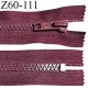 Fermeture zip moulée 60 cm couleur bordeaux prune longueur 60 cm largeur 3.2 cm zip moulée largeur 6 mm prix à l'unité