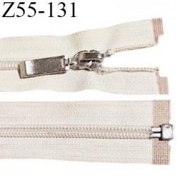 Fermeture zip 55 cm séparable couleur zip glissière couleur beige rosé largeur 6.5 mm longueur 55 cm largeur 32 mm